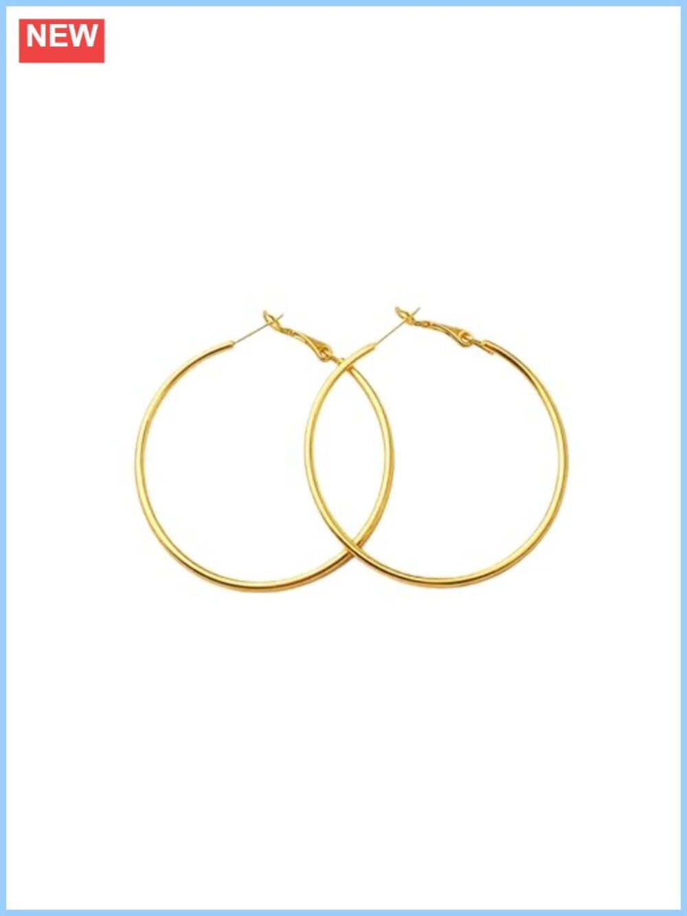 18K Gold Plated Surgical Steel Hoop Earrings Hypoallergenic Lightweight